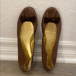 J.Crew Leather Ribbon Ballet Flats
